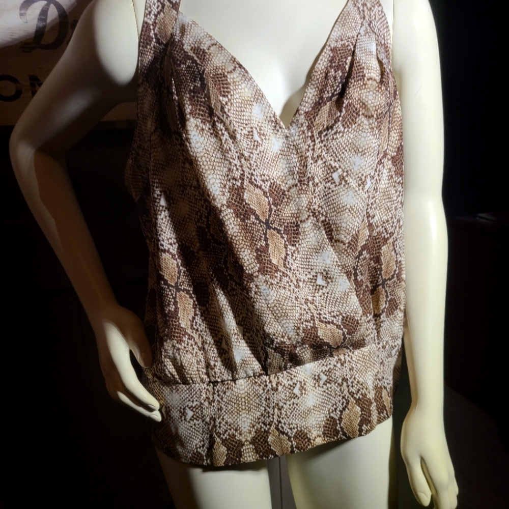 7th Avenue XL snakeskin pattern wrap around  sleeveless top